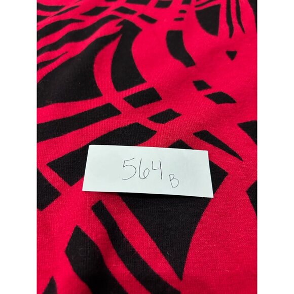 Pierri New York V Neck 3/4 Sleeve Top Red Black Sz Large Abstract Print Knit - Picture 9 of 10